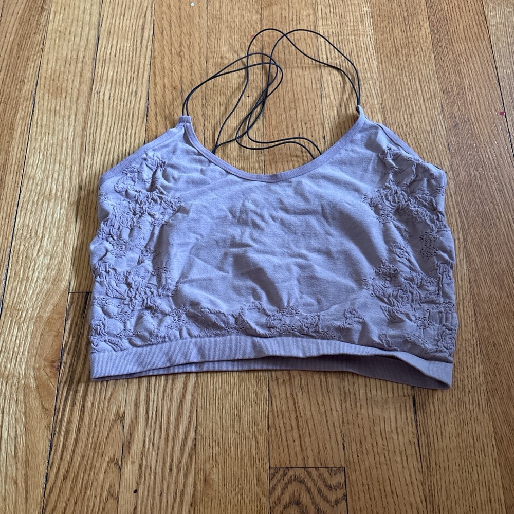 Free People Brown Embroidered Bralette